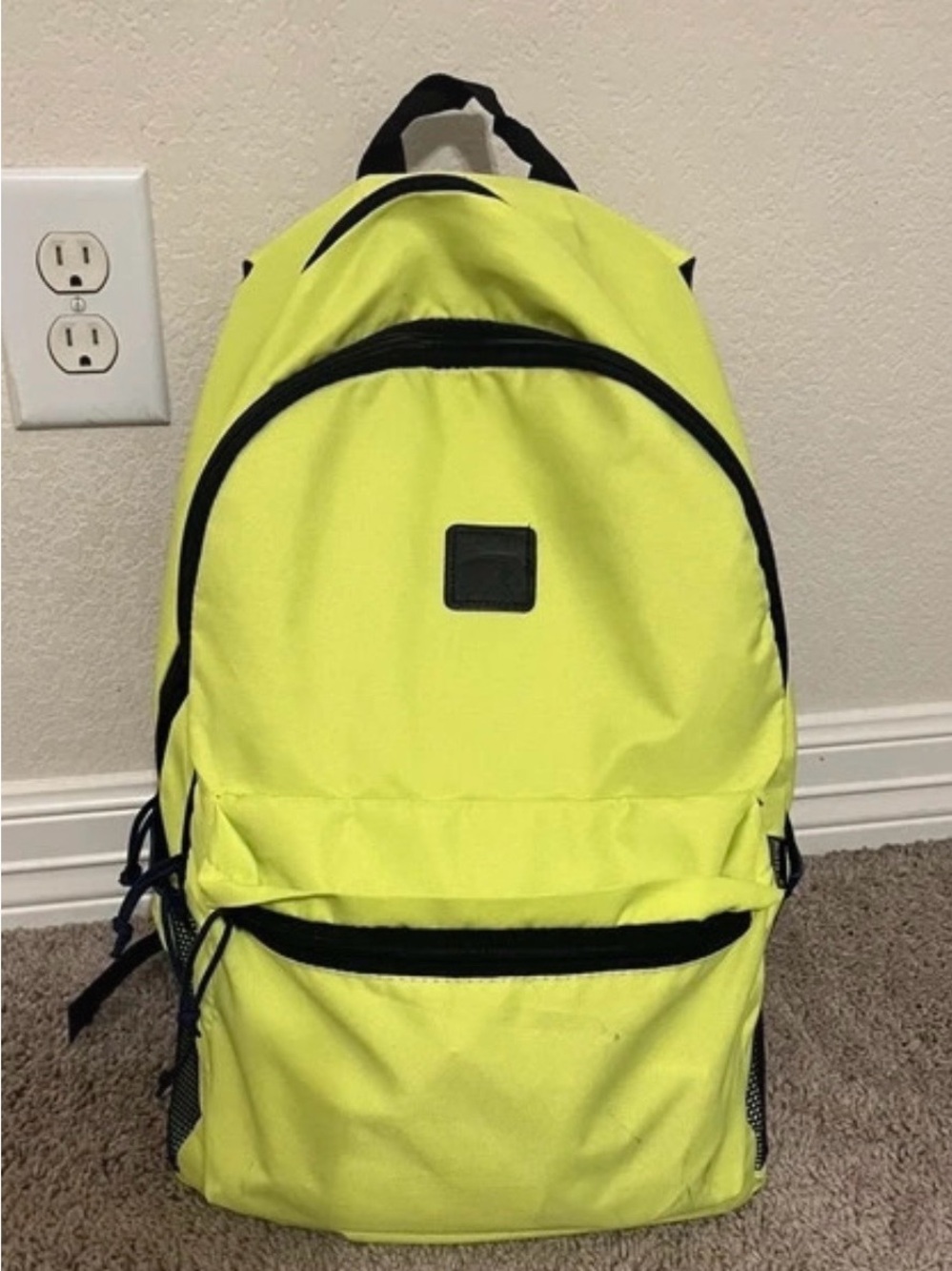 Men's Neon Yellow Backpack - Unbranded